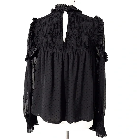 Zara‎ Plumetis Top Black - Picture 4 of 12